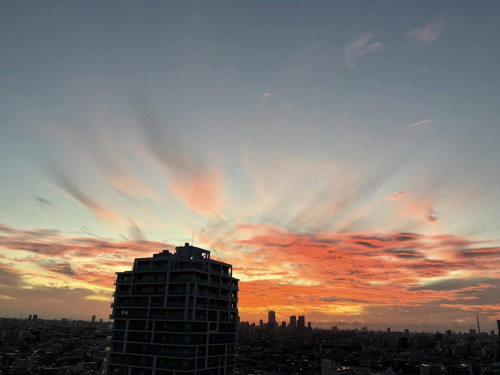 「私の一生」〇〇の詩 写真は東京都中野区の夏の夜明け